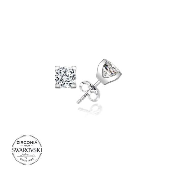 Swarovski Zirconia Taşlı Taşlı Tektaş Küpe - 1