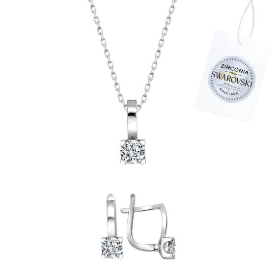 Swarovski Zirconia Taşlı Tektaş Set - 1