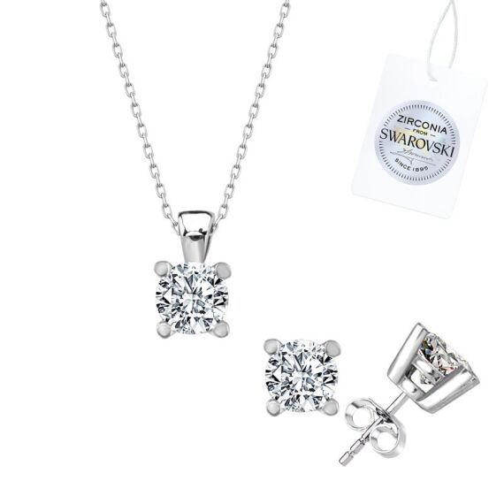 Swarovski Zirconia Taşlı Tektaş Set - 1