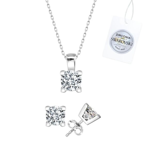 Swarovski Zirconia Taşlı Tektaş Set - 1